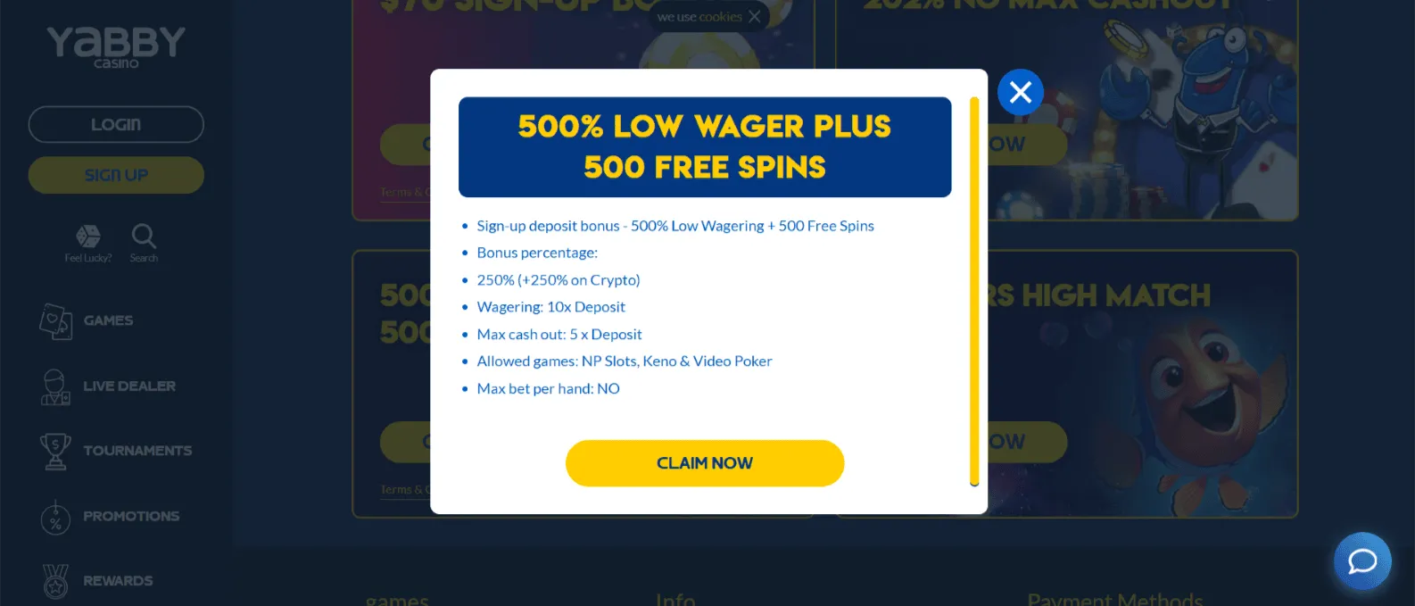 ​Yabby Casino free spins 